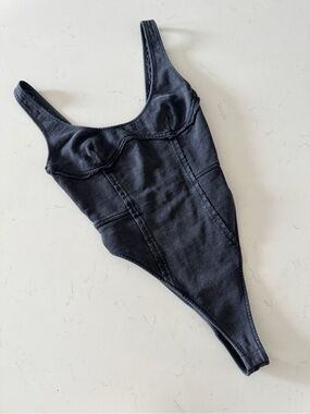 Acne Studios Grey Washed Corset Bodysuit Size XS
